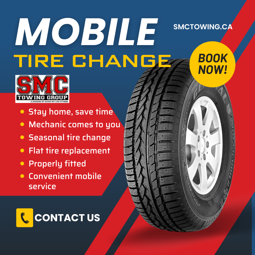 Mobile Tire Change At Home SMC Towing Ottawa BOOK NOW!