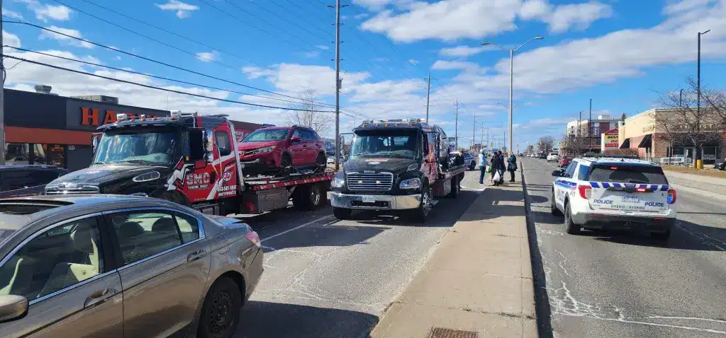 Road full with vehicles need Towing Roadside Assistance Services in Ottawa